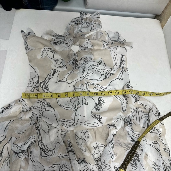 Nasty Gal ruffle kayhole stallion print Halter Maxi Dress Sz 6 nwt - Picture 7 of 12